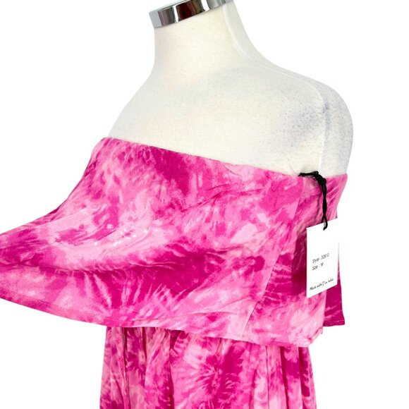 Japna Pink Tie-Dye Strapless Maxi Dress Size Medium NWT - Picture 3 of 14